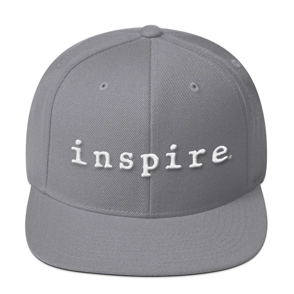 inspire Embroidered Wool Blend Snapback Hat
