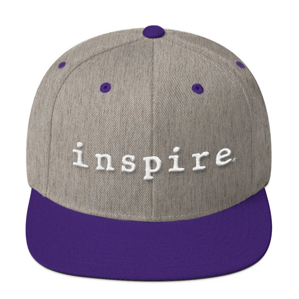 inspire Embroidered Wool Blend Snapback Hat