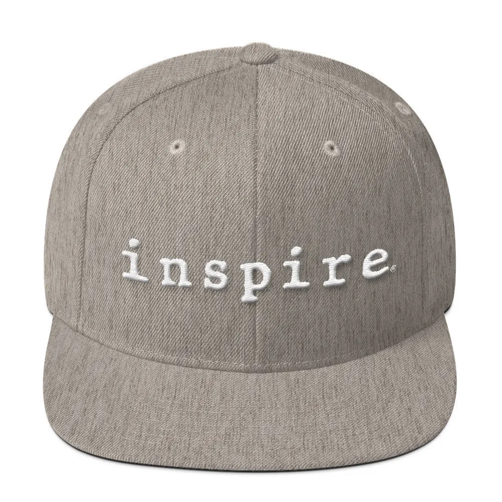 inspire Embroidered Wool Blend Snapback Hat
