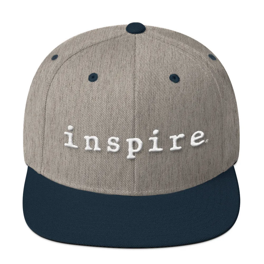 inspire Embroidered Wool Blend Snapback Hat