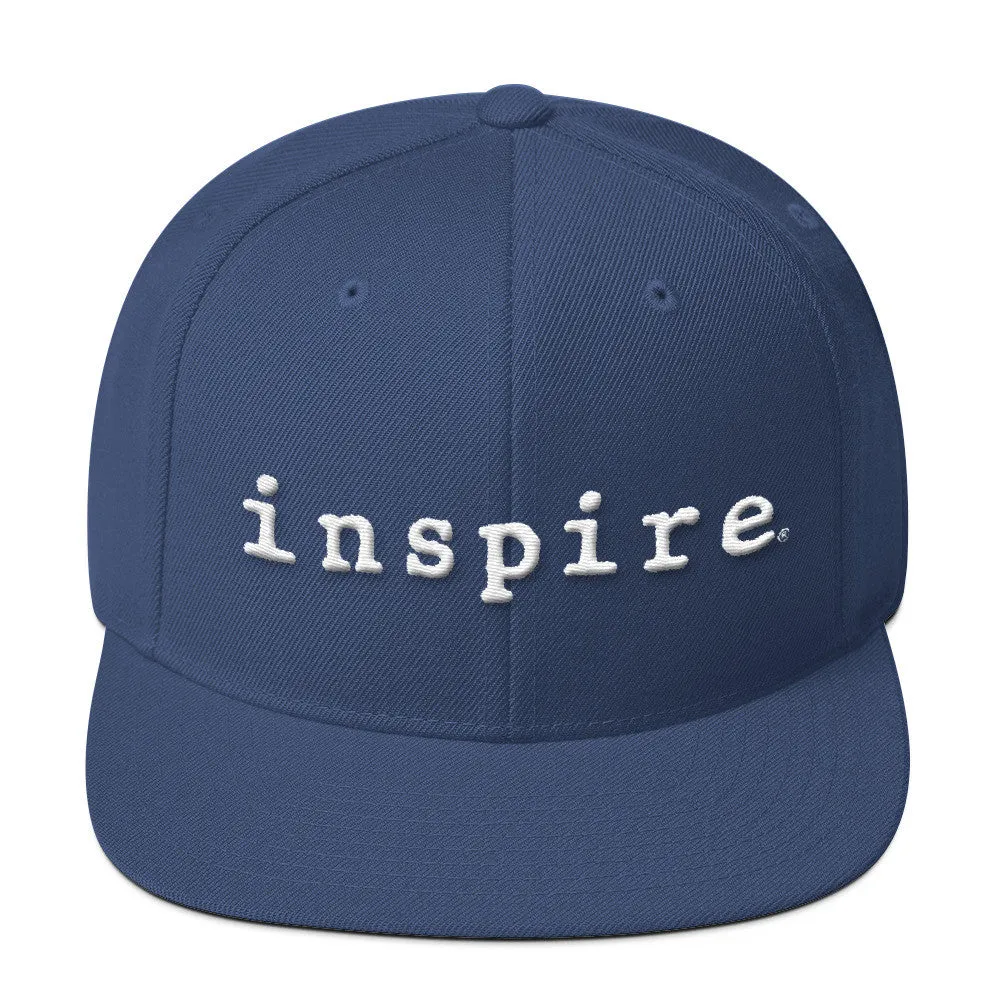 inspire Embroidered Wool Blend Snapback Hat
