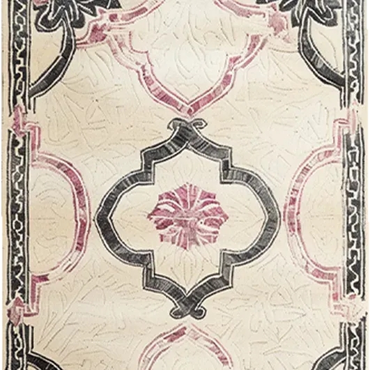 Ivory Bloom Border Hand Tufted Rug