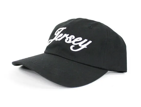 Jersey Unconstructed Baseball Adjustable Dad Hat (Black)