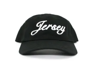 Jersey Unconstructed Baseball Adjustable Dad Hat (Black)