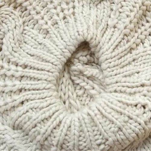 Korean Sweet Crochet Warm Solid Color Beret/Baggy Beanie