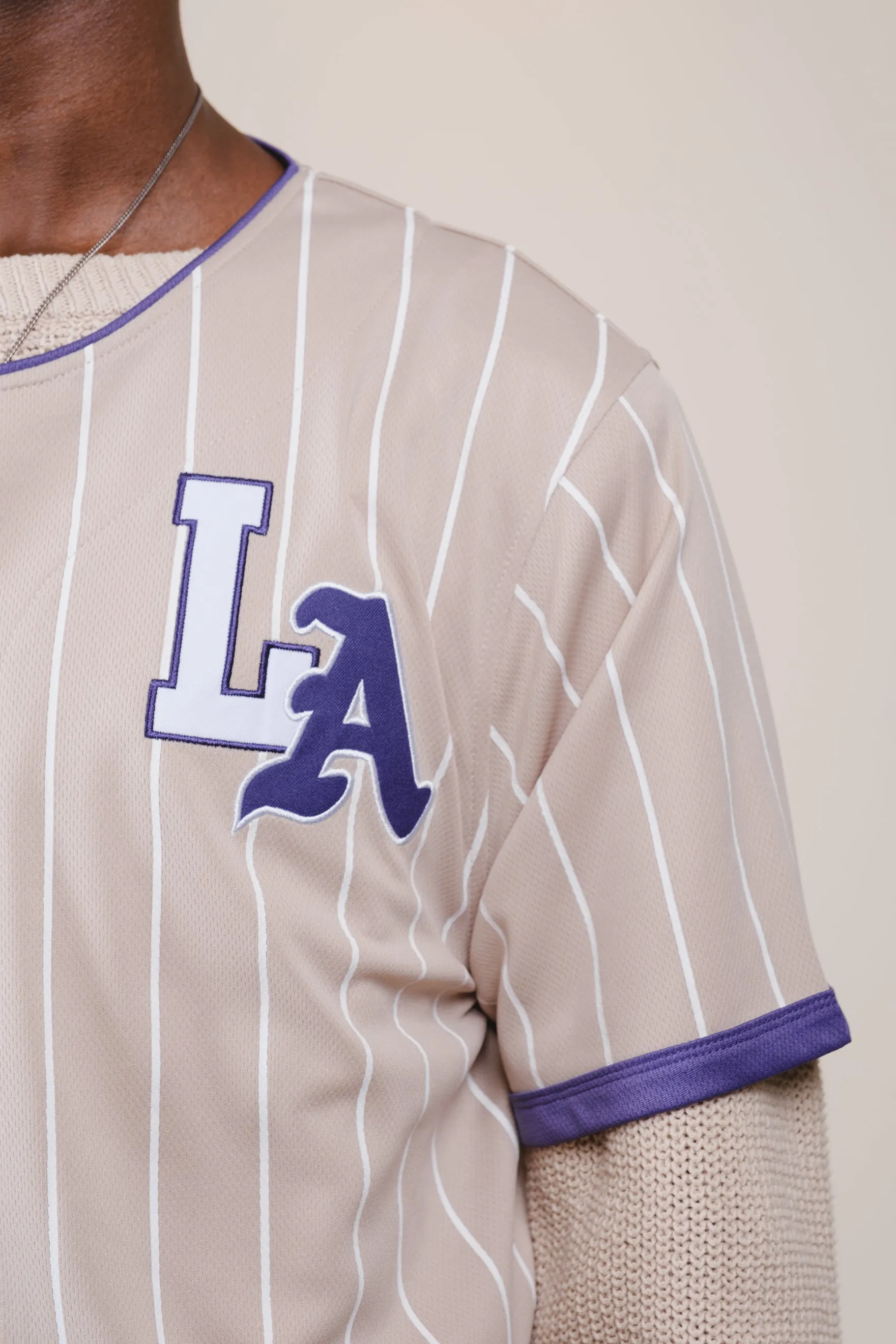 LA Pinstripe Baseball Jersey