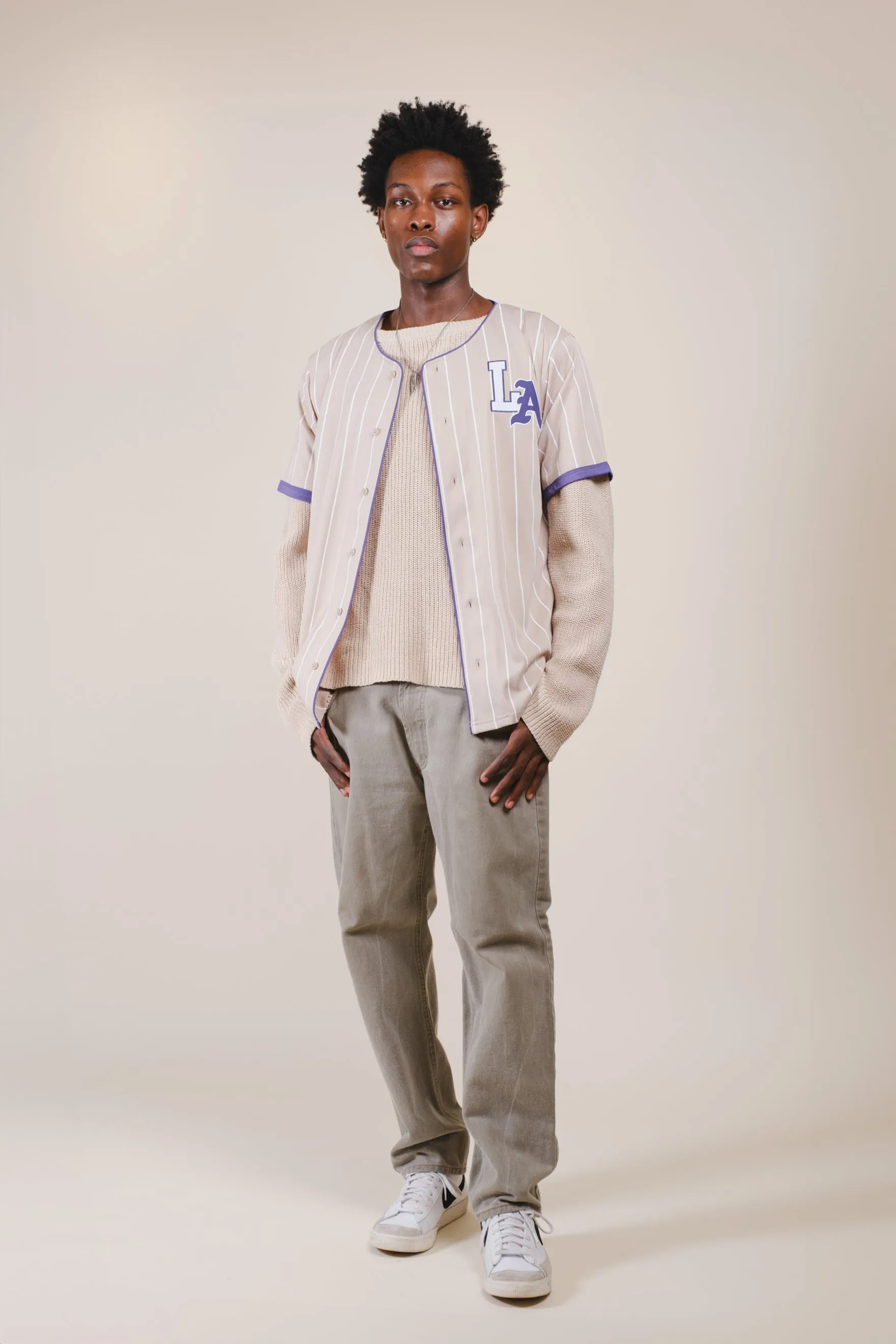 LA Pinstripe Baseball Jersey