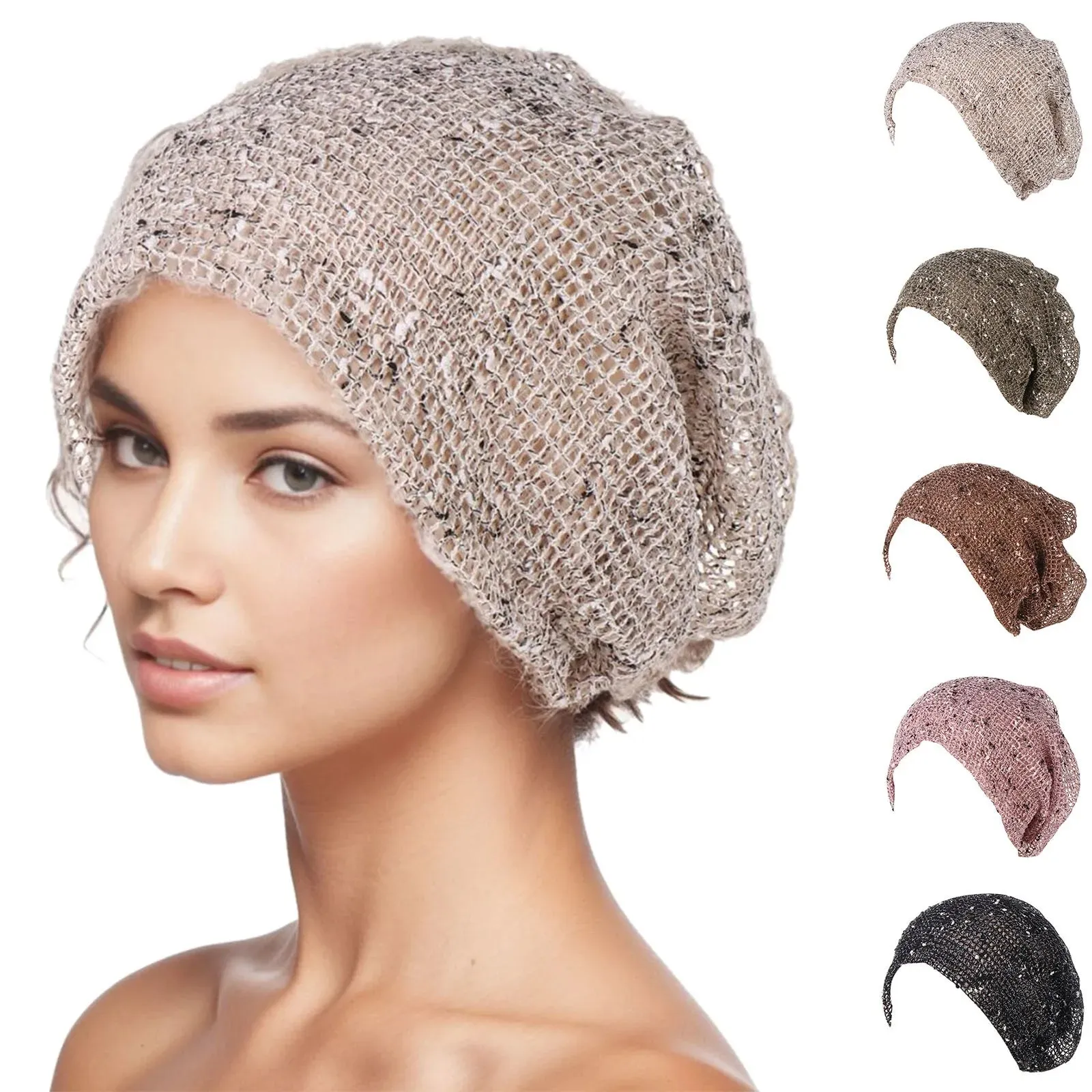 Ladies Crochet Muslim Skullies Beanie Scarf Turban Cancer Chemo Beret Hat Spring Fall Women's Casual Cover Wrap Turban Headwear