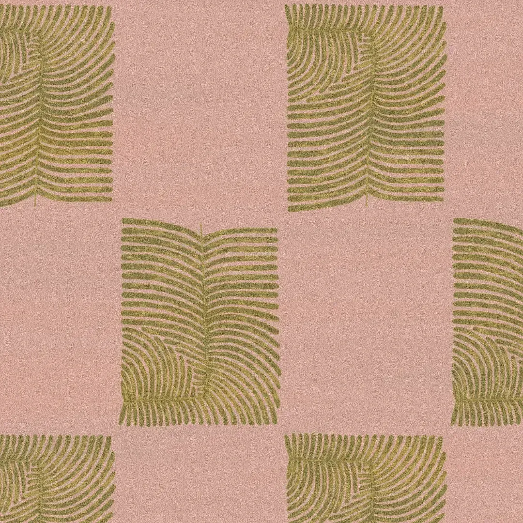 Leaf Checker Scallop Pastel Hand Tufted Rug