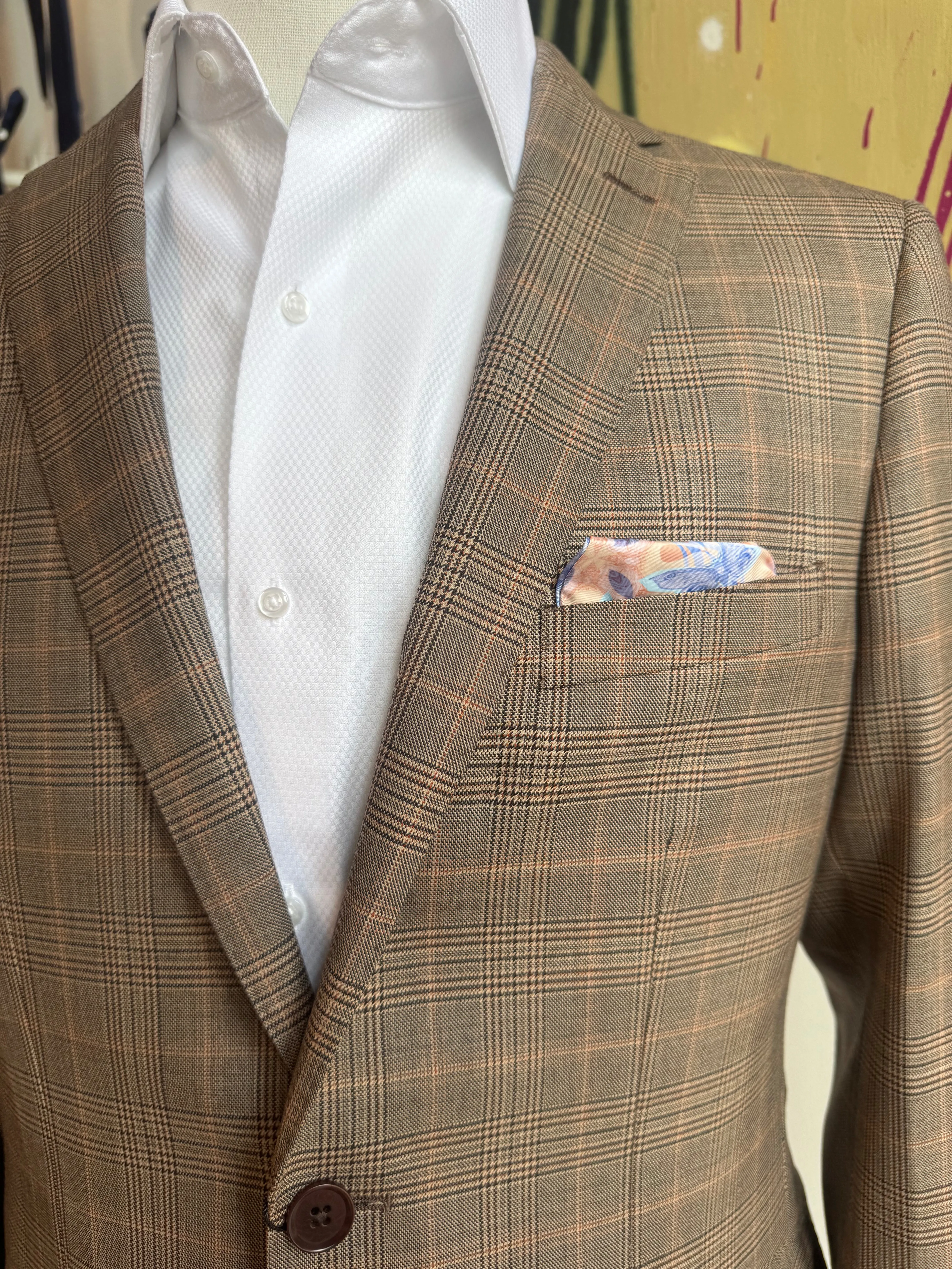 Light Brown Plaid Blazer