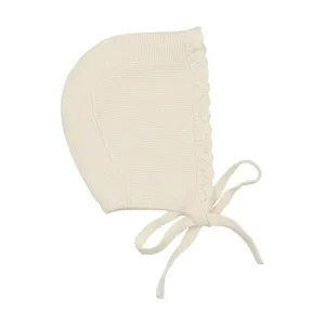 Lilette Knit Collar Ruffle Bonnet - Cream