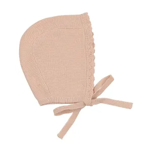 Lilette Knit Collar Ruffle Bonnet - Soft Pink