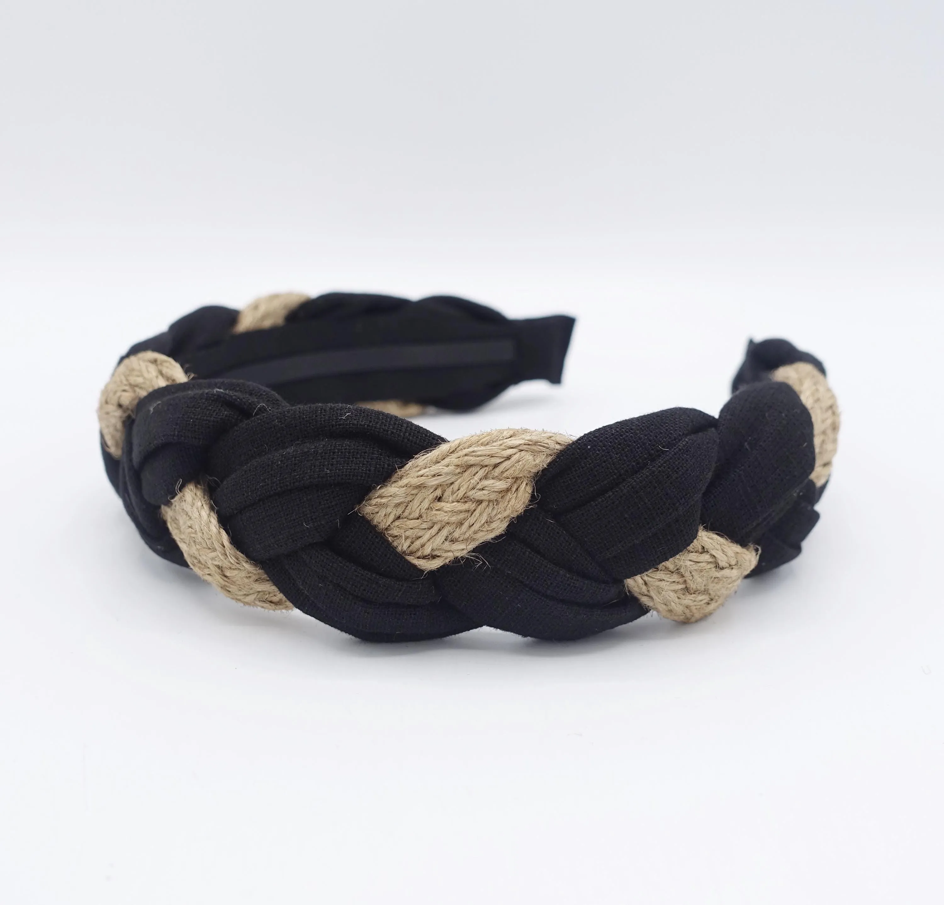 linen rattan headband, braided headband for women