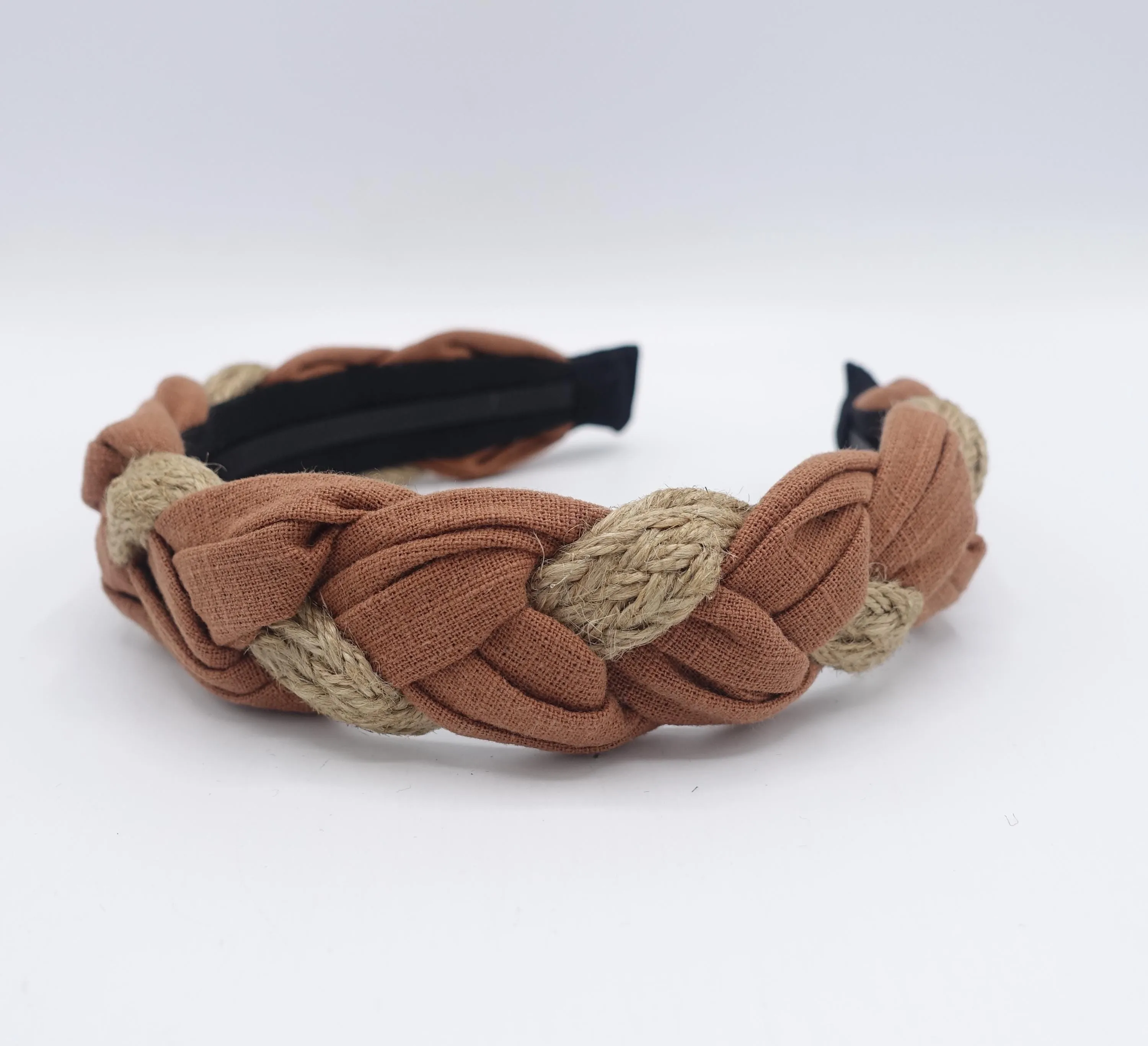 linen rattan headband, braided headband for women