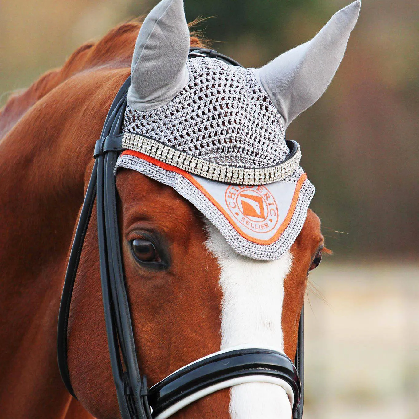 Luc Childeric Ear Bonnet Grey & Orange