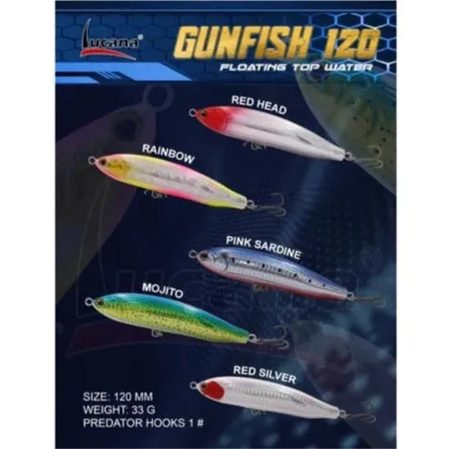 Lucana Gunfish Floating Topwater Hard Lipless Lures | 12 Cm | 33 Gm | Floating
