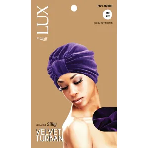 LUXURY SILKY VELVET TURBAN - SOLID [ASSORT-6 PIECES SET]