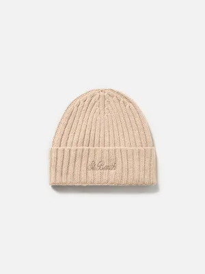 Man beige pure cashmere hat Wengen