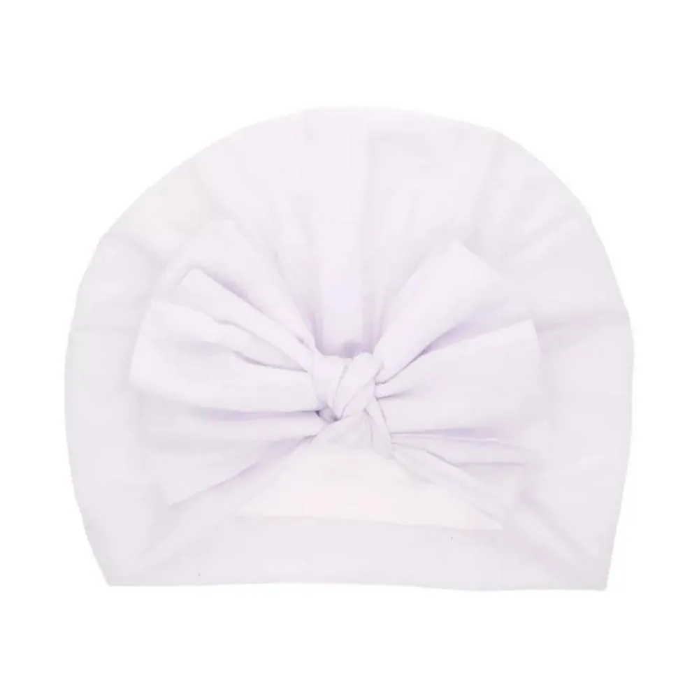 Modern Luxury Baby Girl Lovely Soft Winter Big Bow Turban Bonnet Cotton Caps For Girls Baby