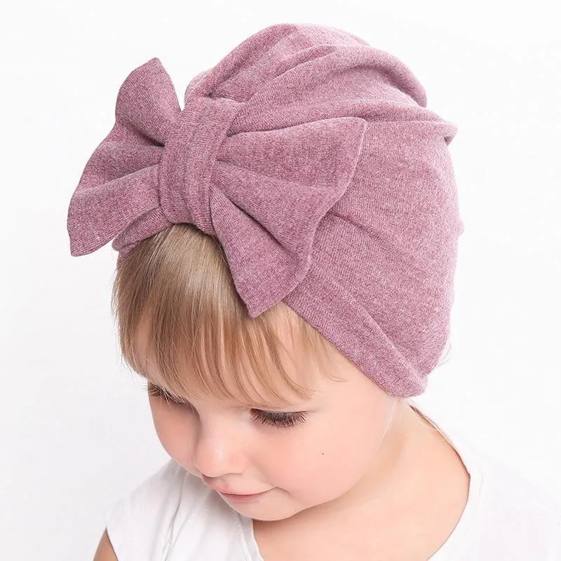 Modern Trend Stylish Baby Hat for Girls Big Bow Turban Baby Cap Accessories In Great Design