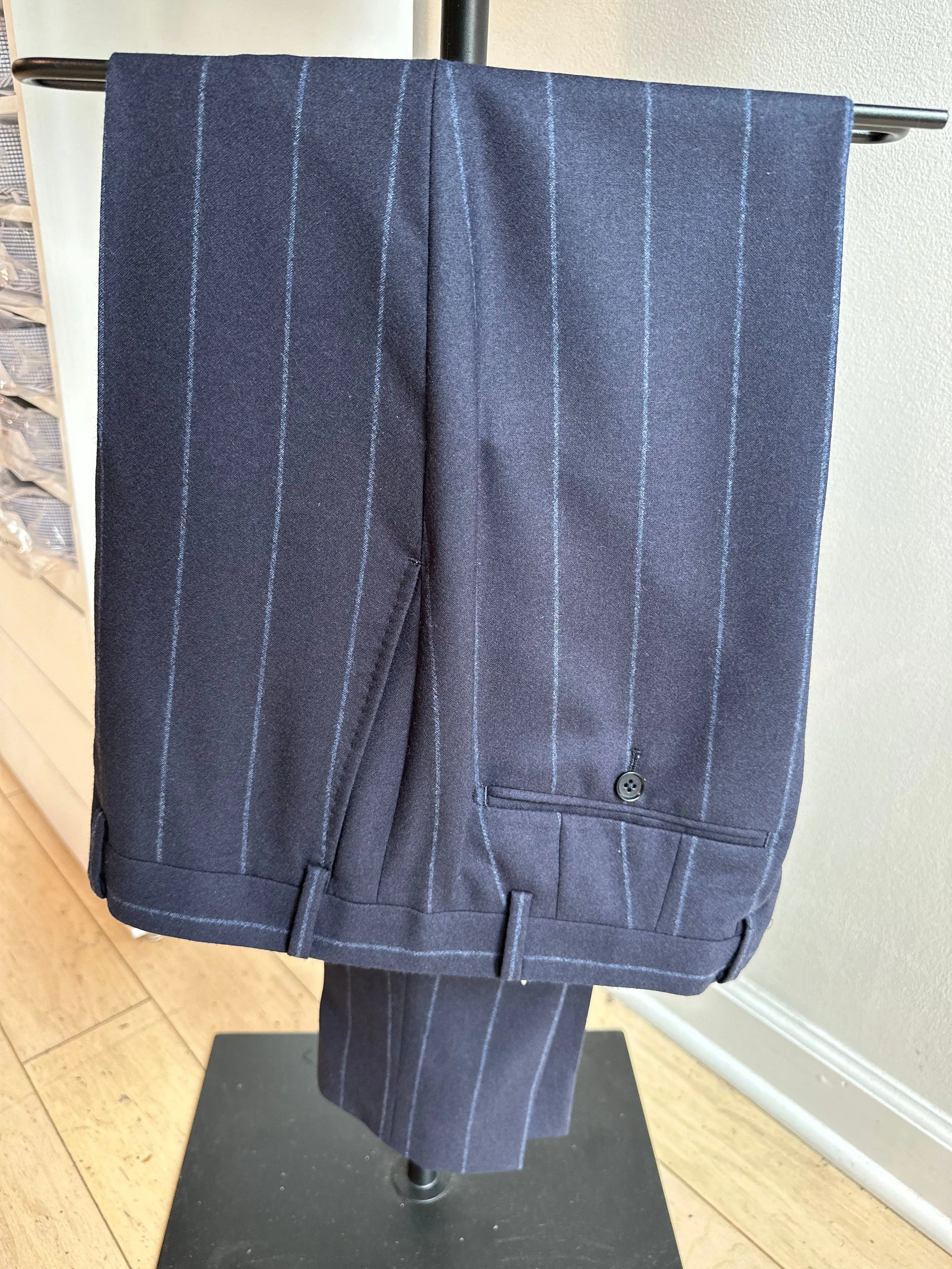 Navy Chalkstripe Flannel Premium Suit
