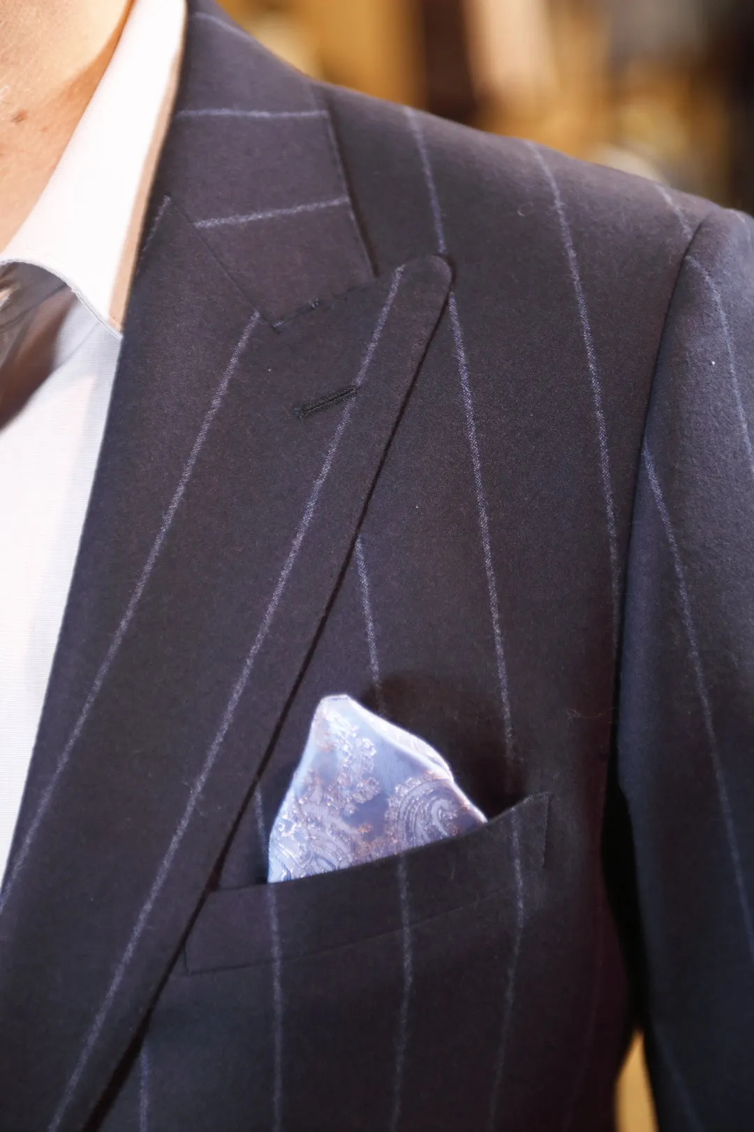 Navy Chalkstripe Flannel Premium Suit