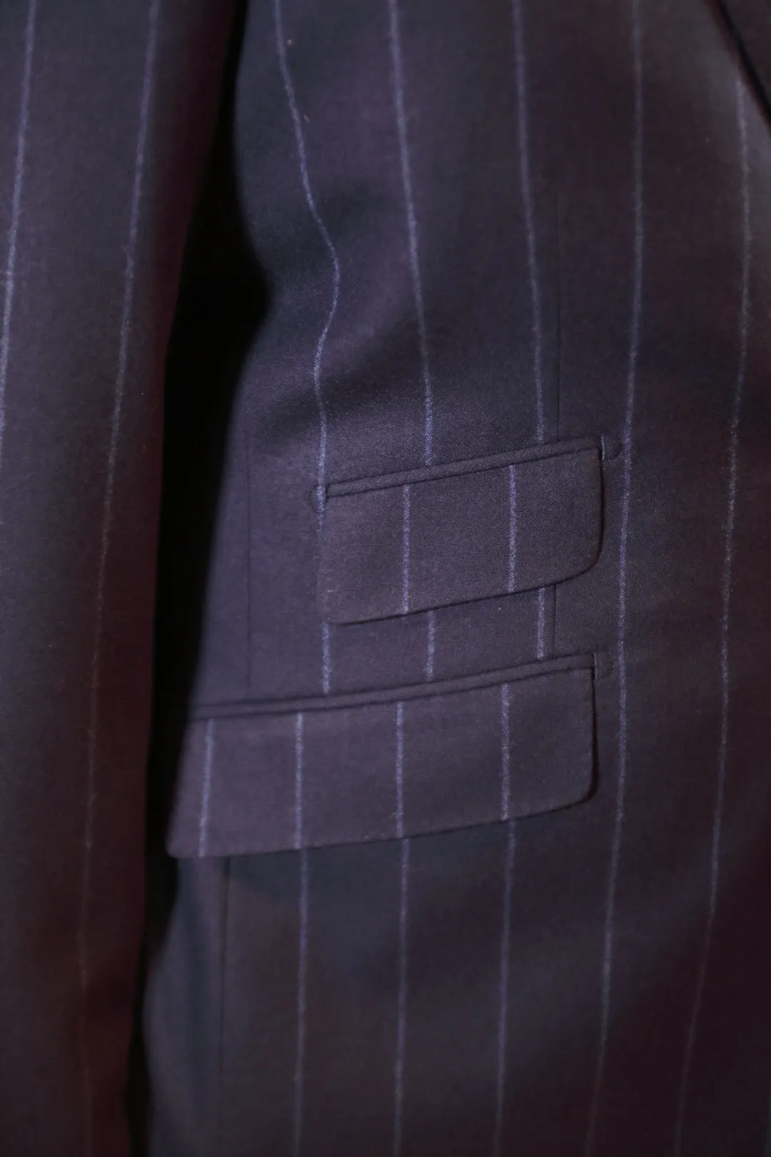 Navy Chalkstripe Flannel Premium Suit