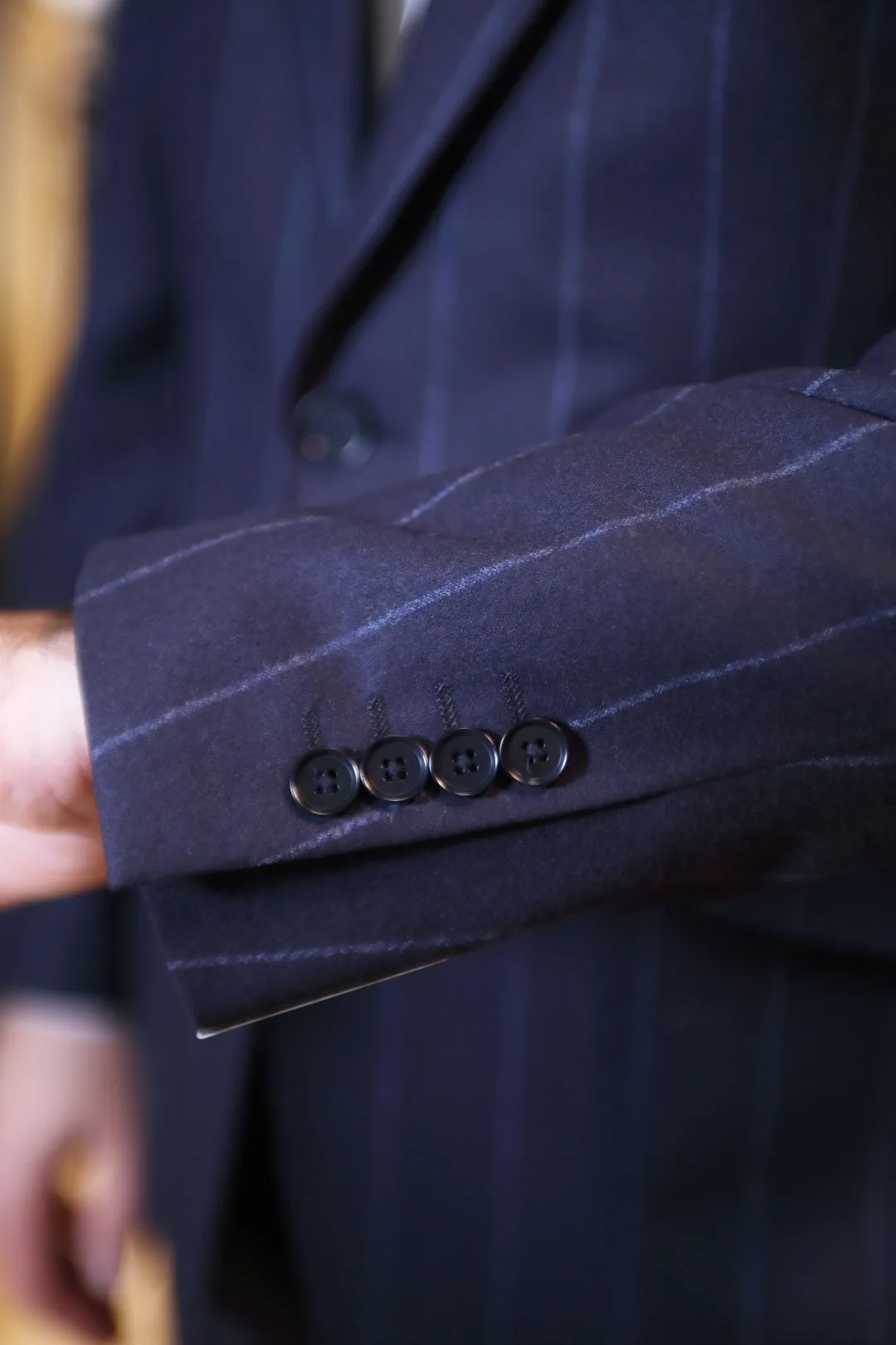 Navy Chalkstripe Flannel Premium Suit