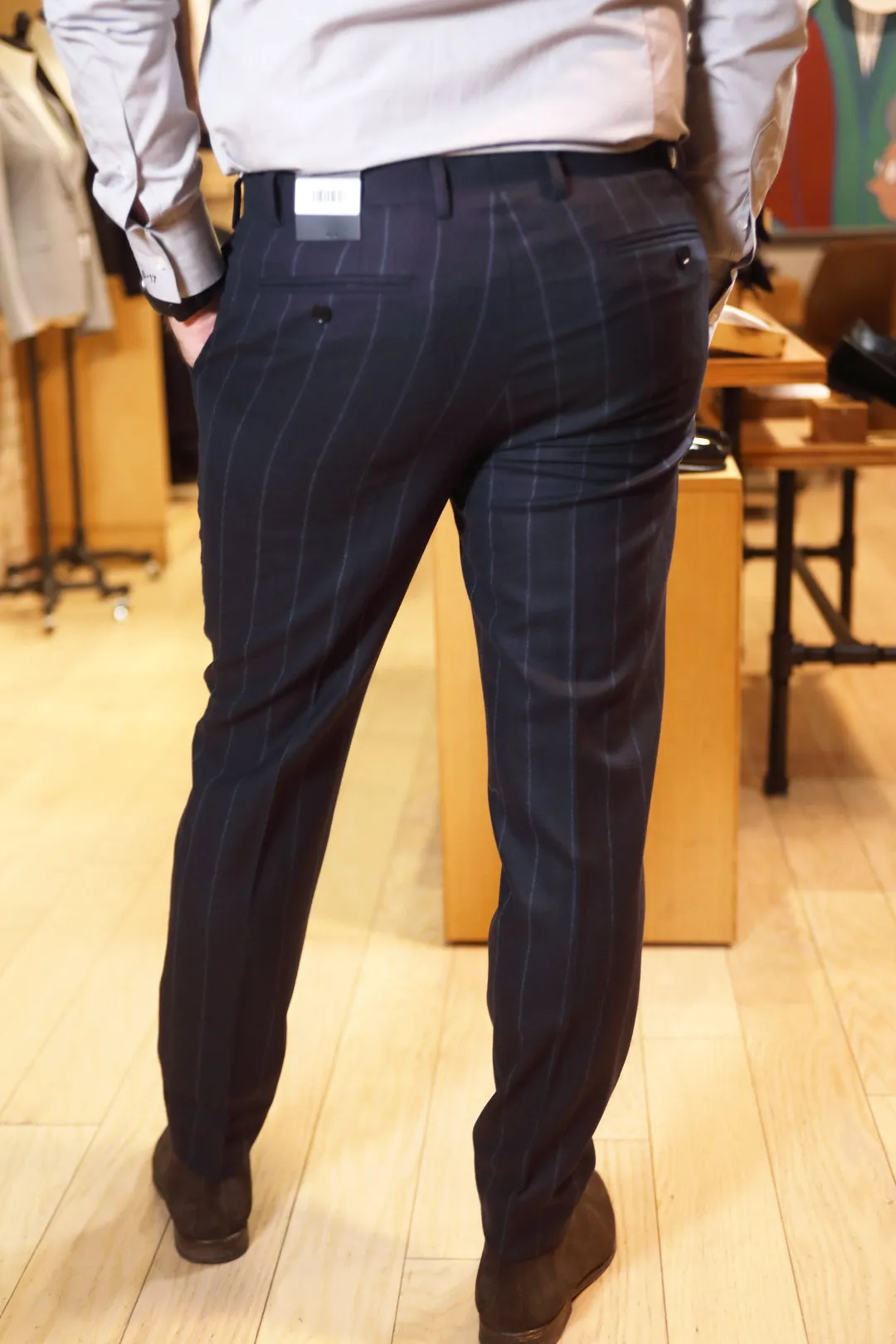 Navy Chalkstripe Flannel Premium Suit