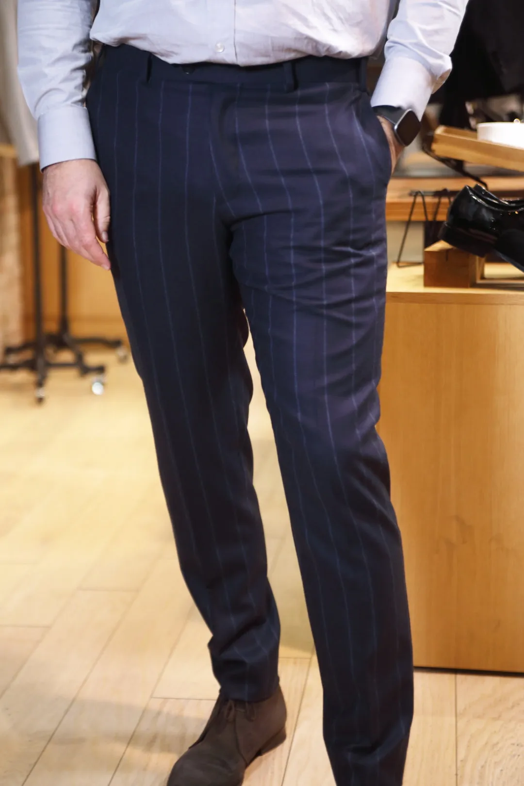 Navy Chalkstripe Flannel Premium Suit