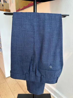 Navy Linen Blend Premium Suit Pants