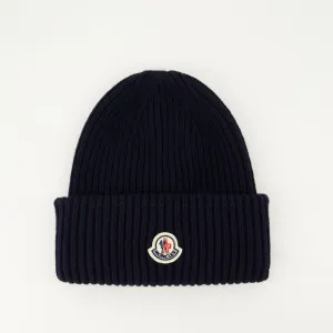 Navy Wool-Cashmere Beanie