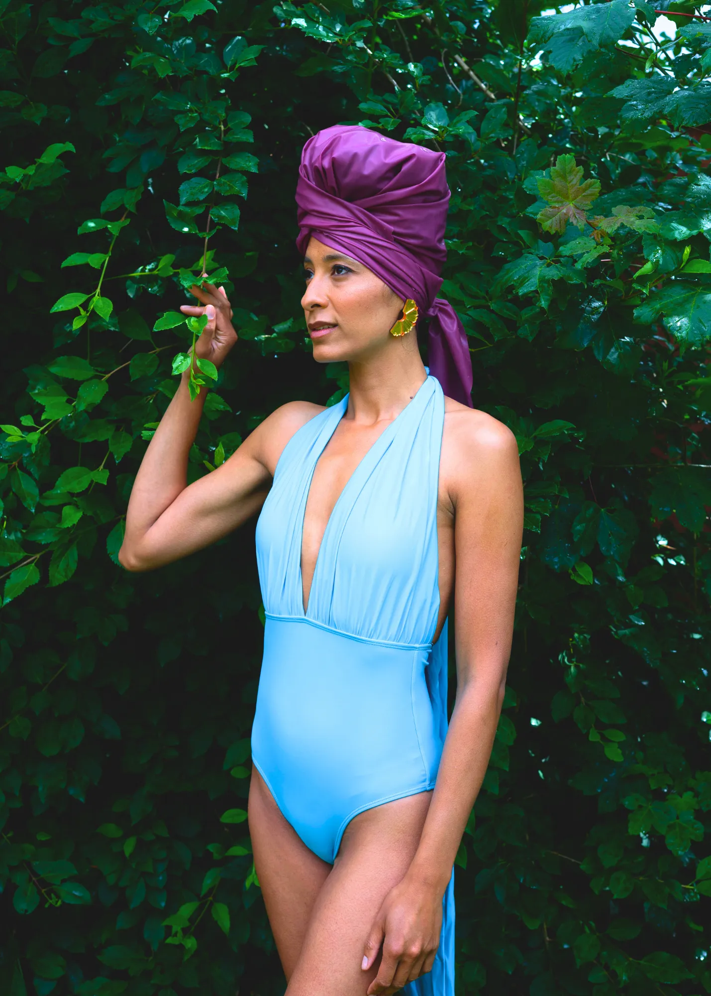 NEMES Triangle Waterproof Head Scarf Raspberry