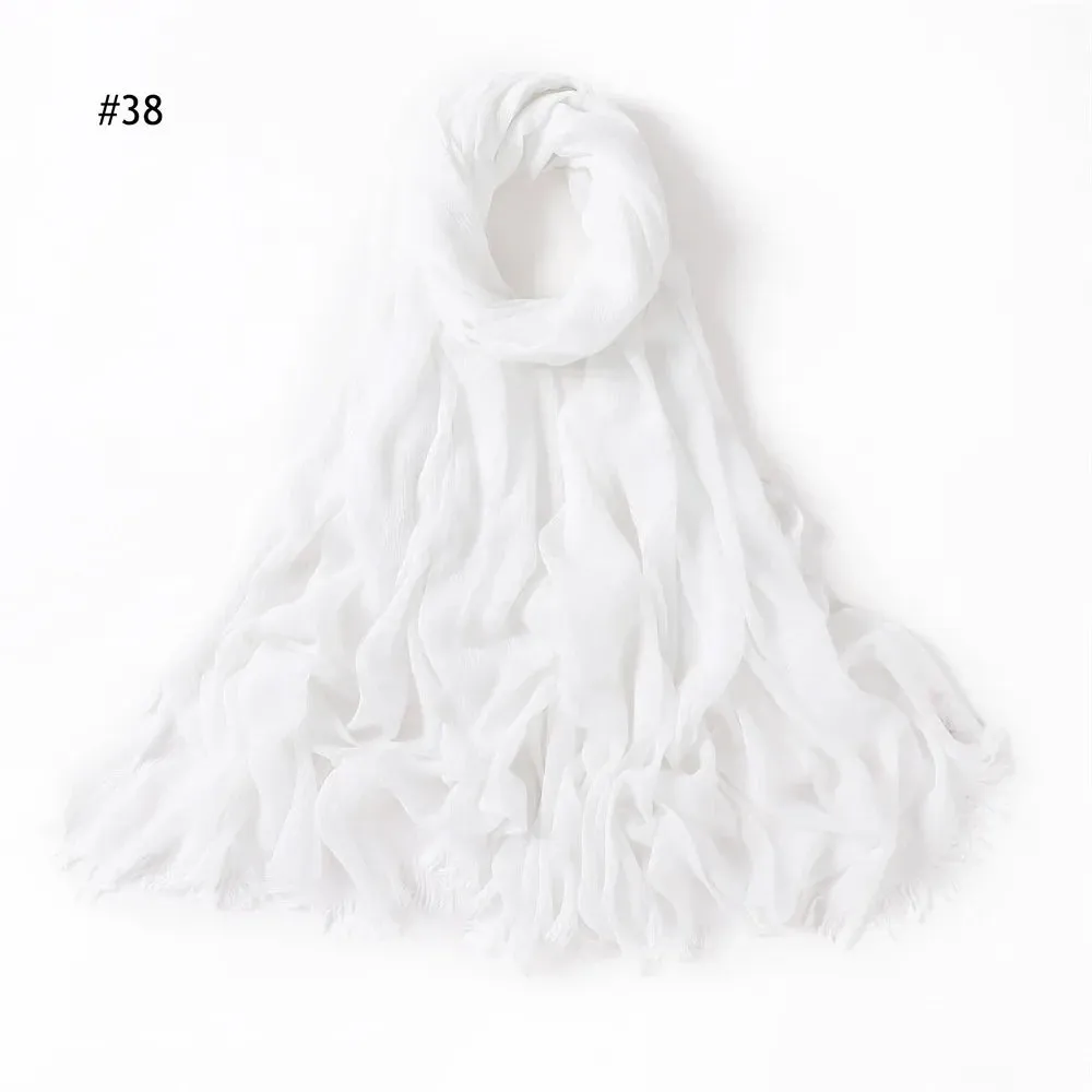 New Premium Solid Cotton Hijab Scarf for Muslim Women Wrap Headscarf Scarves Long Turbans Head Islamic Shawls Headband 51 Colors