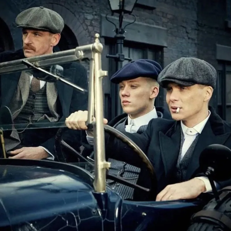 Newsboy Hats Vintage Herringbone Octagon Cap Tommy Shelby Peaky Blinders Hat