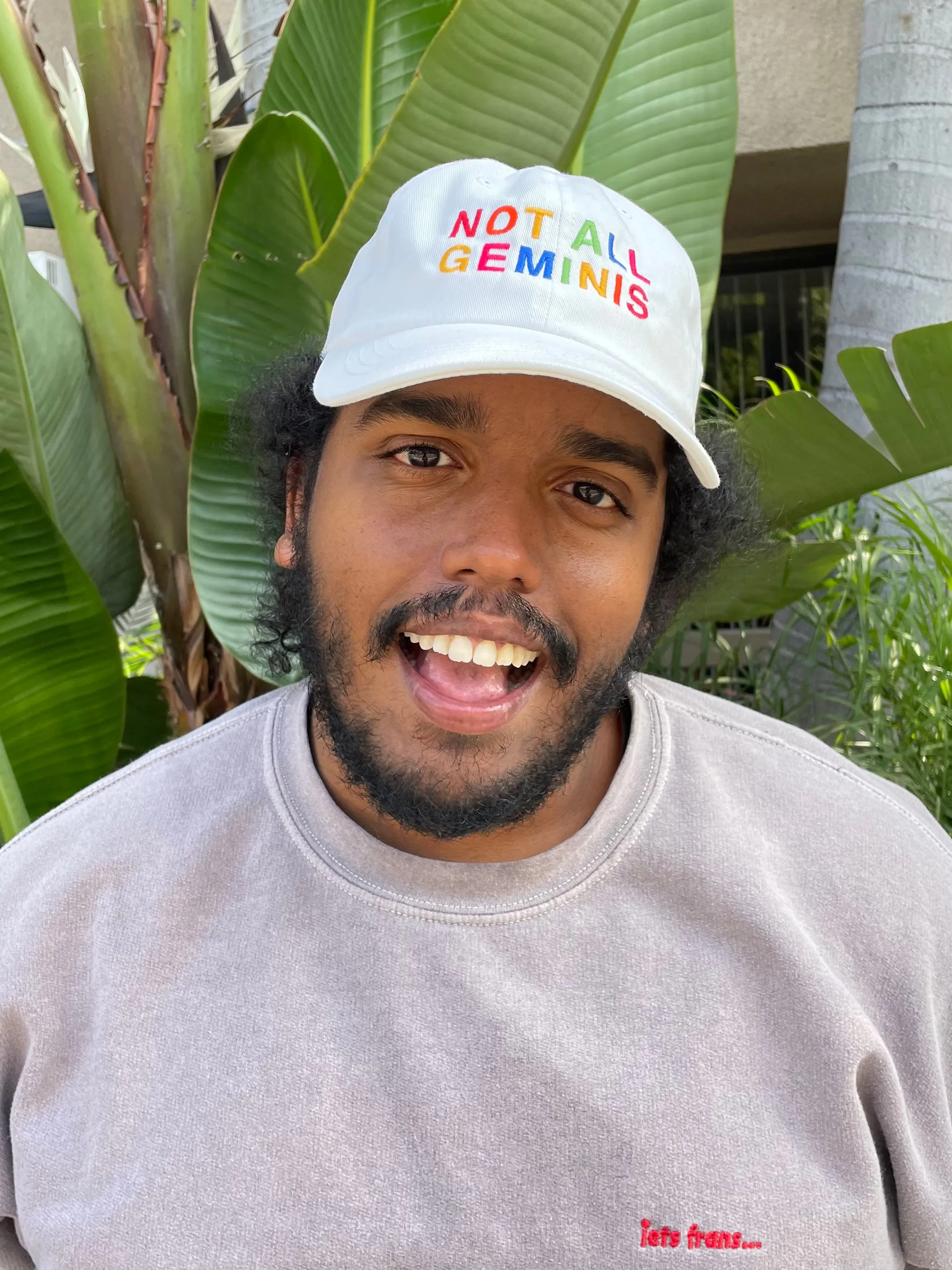 Not All Geminis Rainbow Hat - White