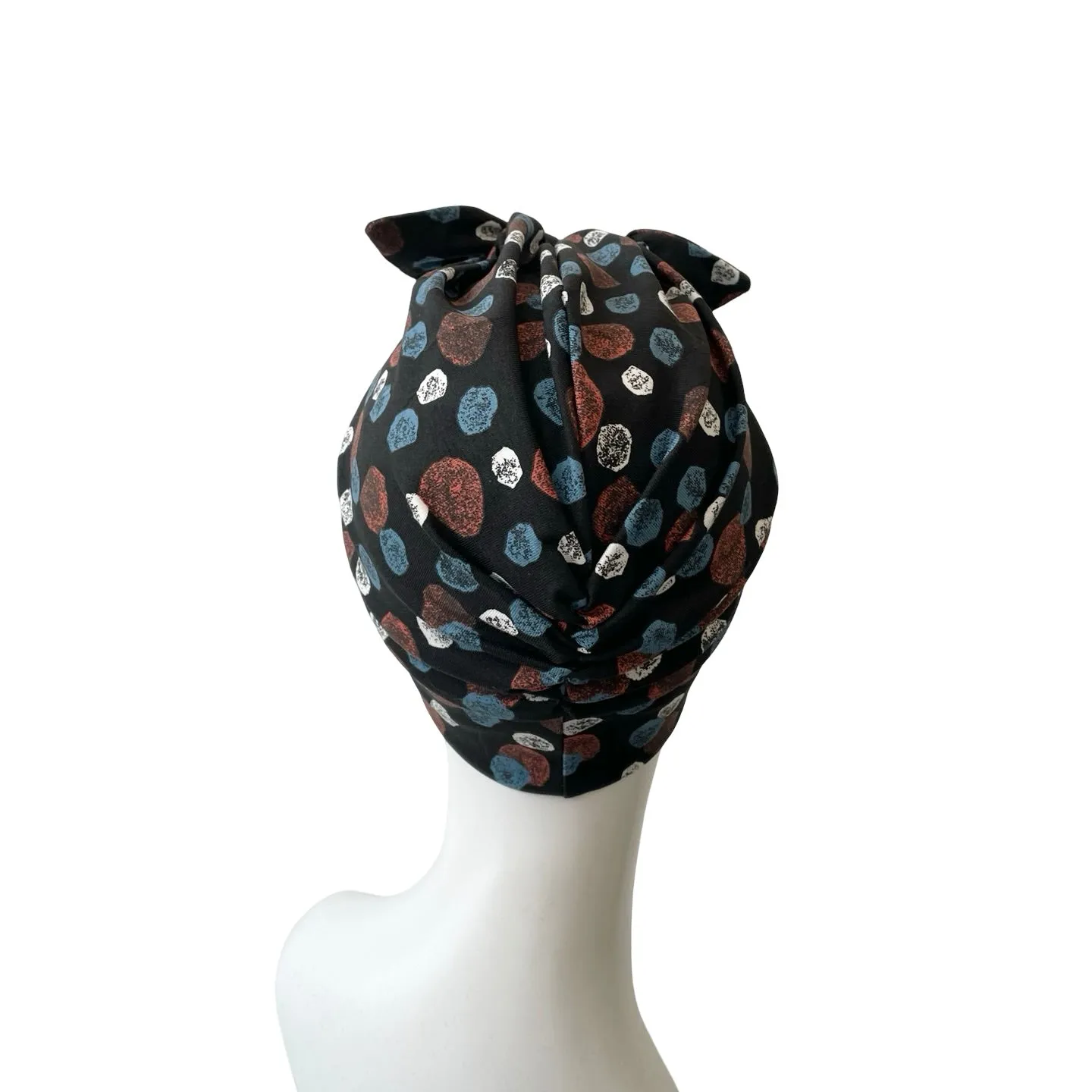 Patterned Black Bow Turban