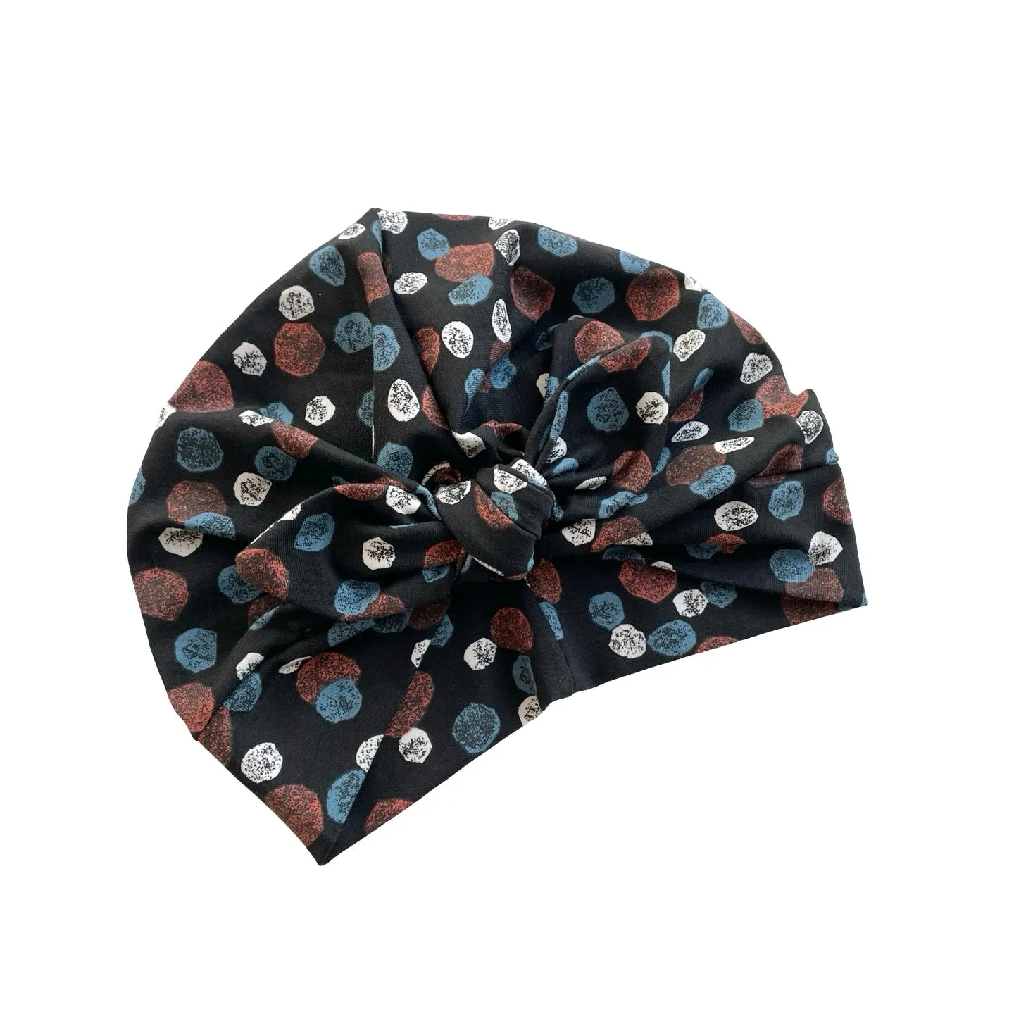 Patterned Black Bow Turban