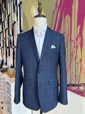 Pelotonia Navy Windowpane Blazer (Final Sale)