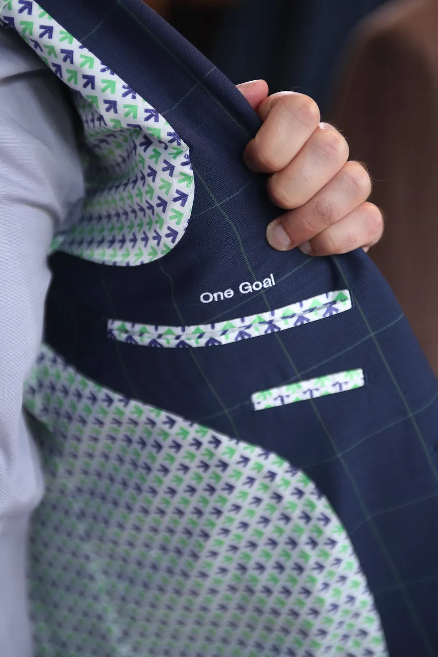 Pelotonia Navy Windowpane Blazer (Final Sale)