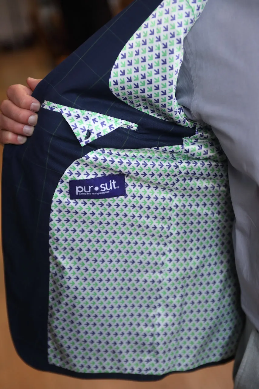 Pelotonia Navy Windowpane Blazer (Final Sale)