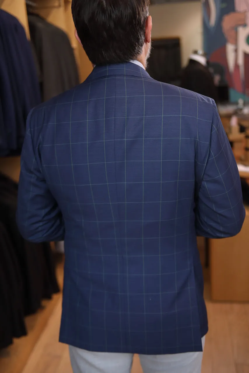 Pelotonia Navy Windowpane Blazer (Final Sale)
