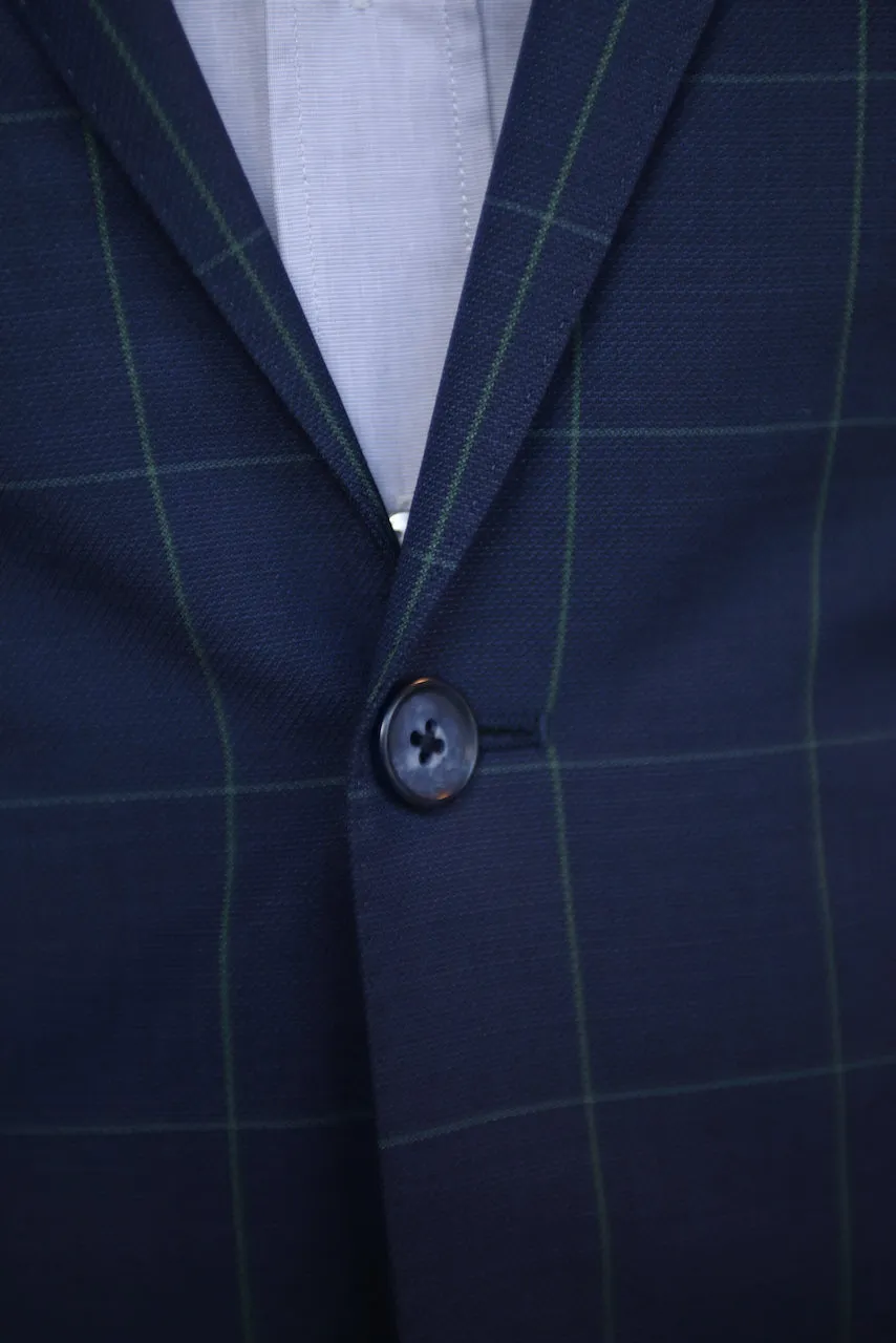 Pelotonia Navy Windowpane Blazer (Final Sale)