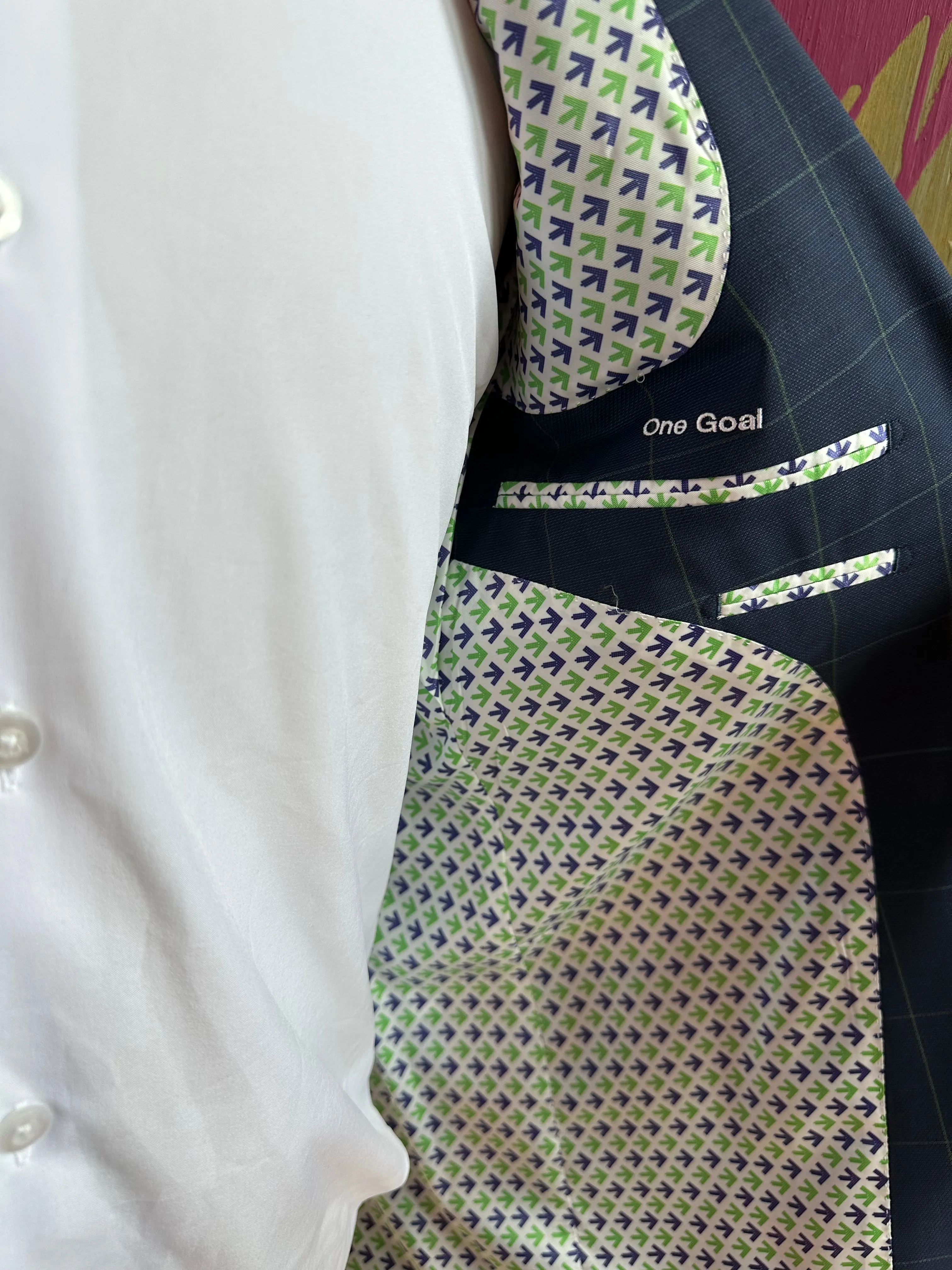 Pelotonia Navy Windowpane Blazer (Final Sale)
