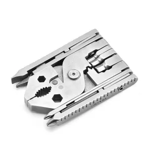 Pocket Tool Kit  Solid Stainless Steel Outdoor Multifunctional Tool Multi-Function Folding Plier 25 Tools In One