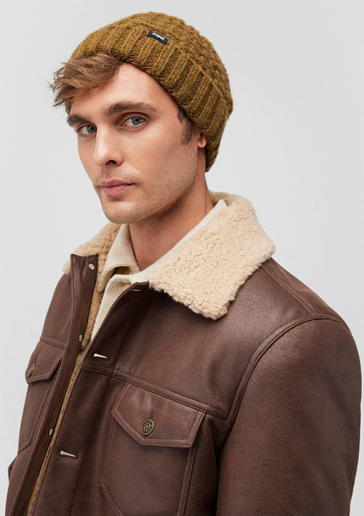 Printed Brown Beret