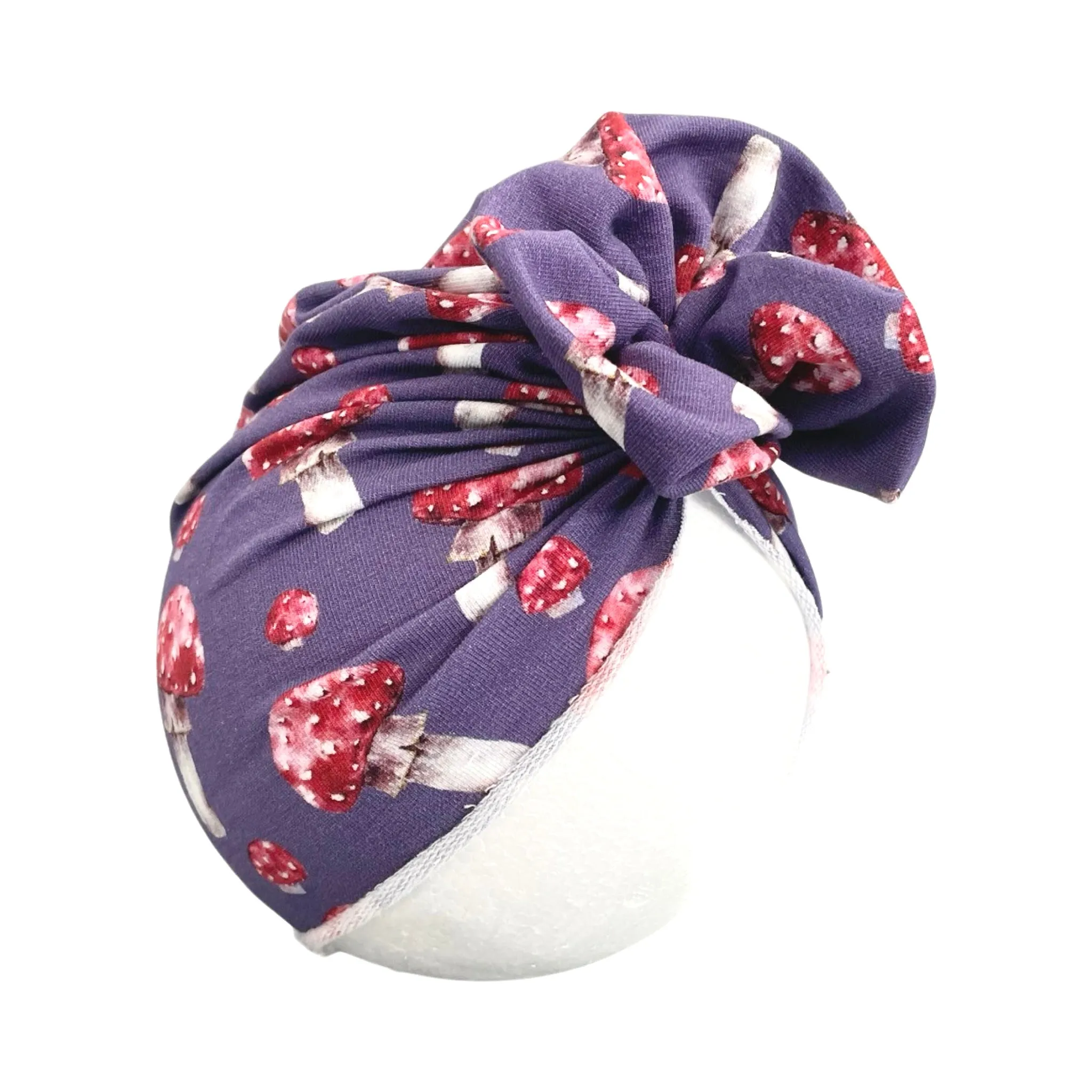 Purple Mushroom Print Baby Girl Head Wrap 6-18months