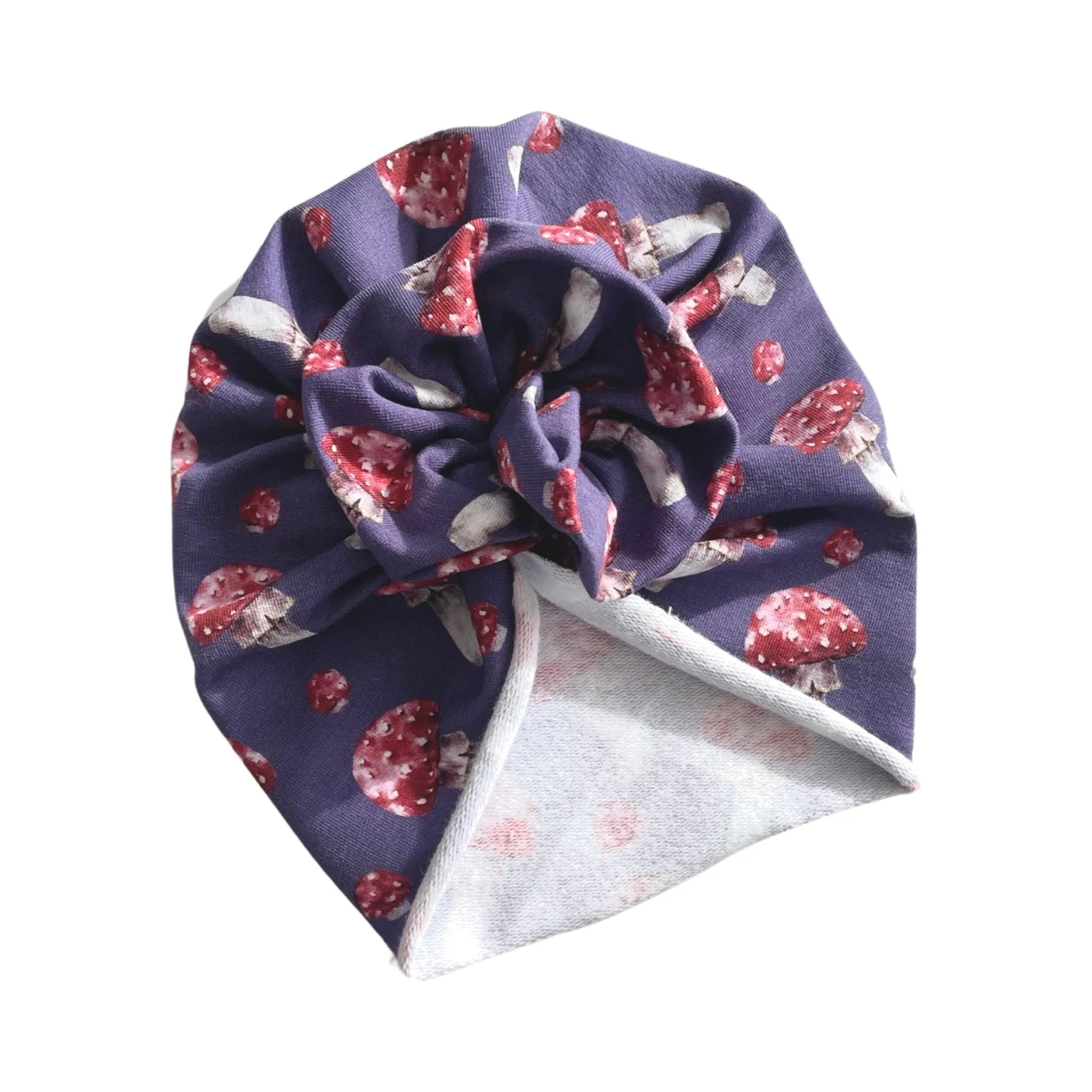 Purple Mushroom Print Baby Girl Head Wrap 6-18months