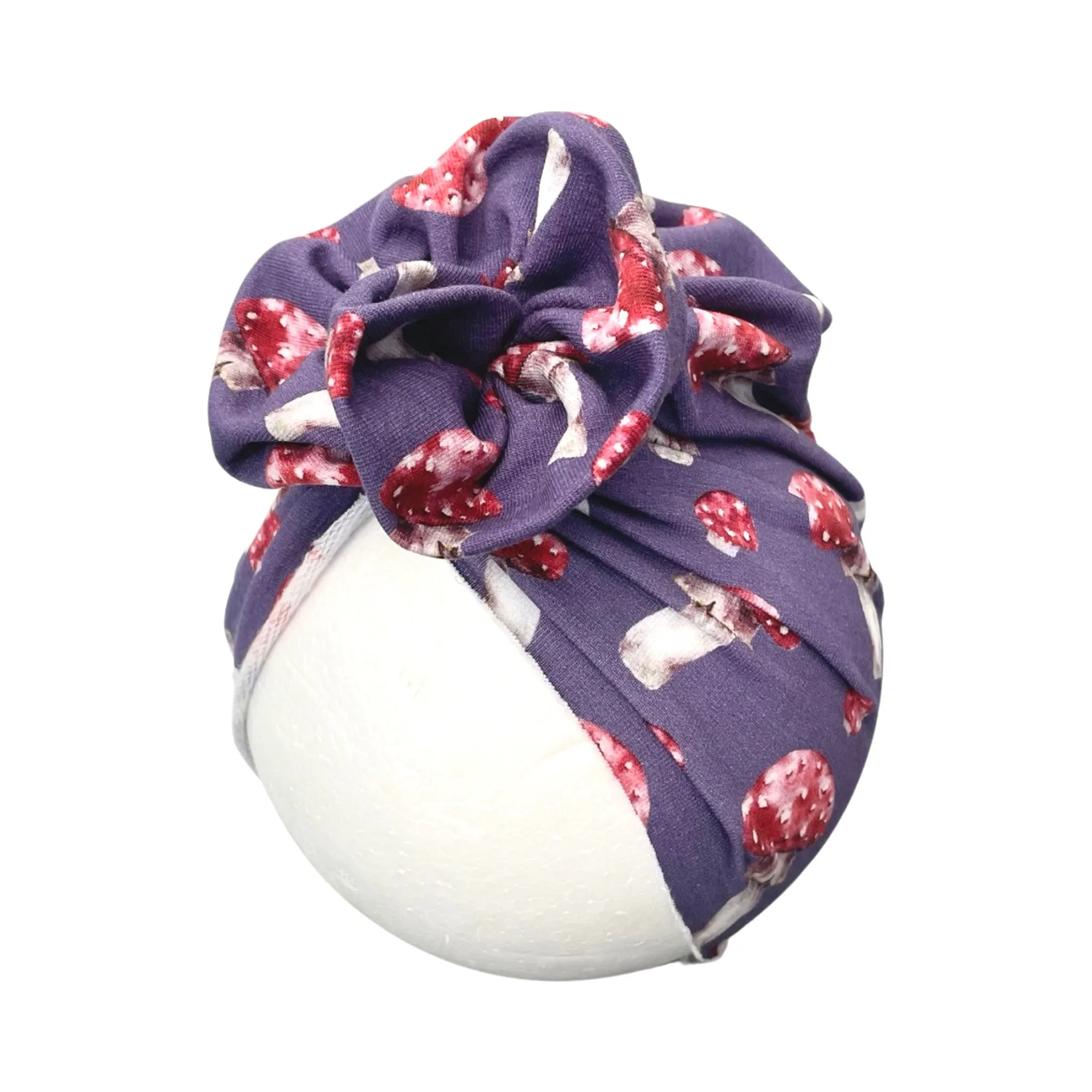 Purple Mushroom Print Baby Girl Head Wrap 6-18months