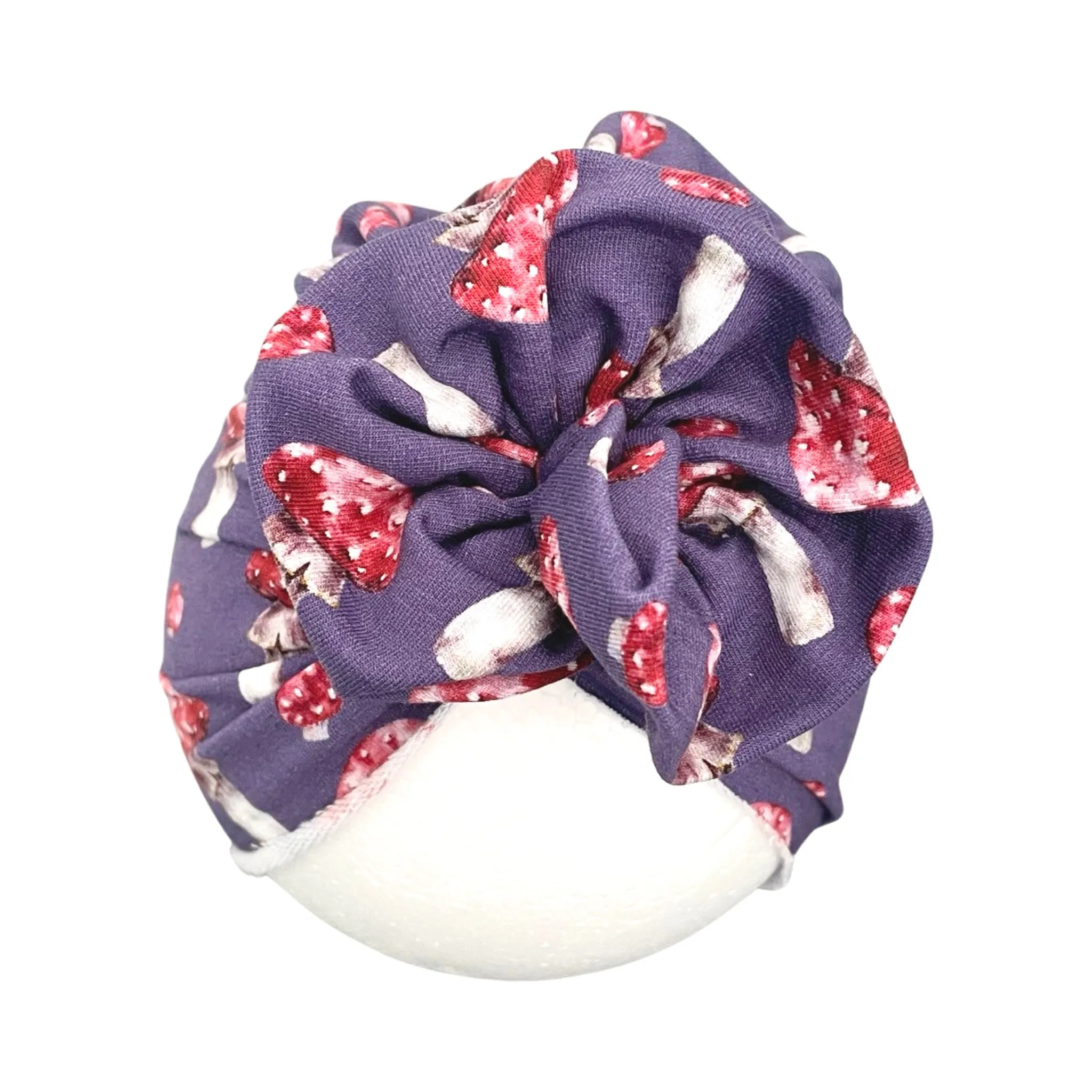 Purple Mushroom Print Baby Girl Head Wrap 6-18months